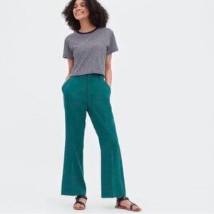 Uniqlo Drape Flared Pants Teal Green